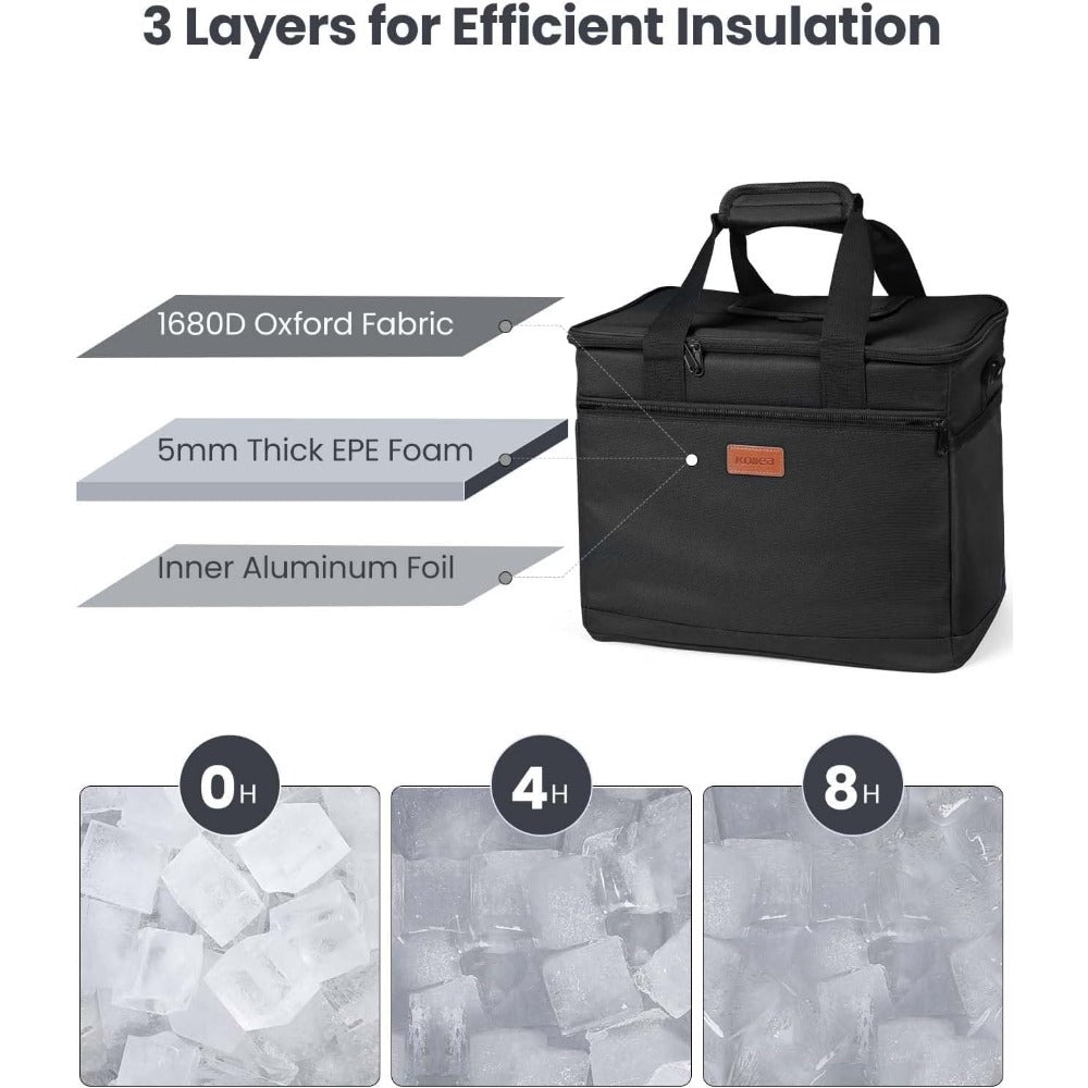 30L Large Capacity Insulated Lunch Bag – Leak-Proof And Cold-Keeping Bag – Perfect for Camping, Picnics, Barbecues, Travel, And Work.