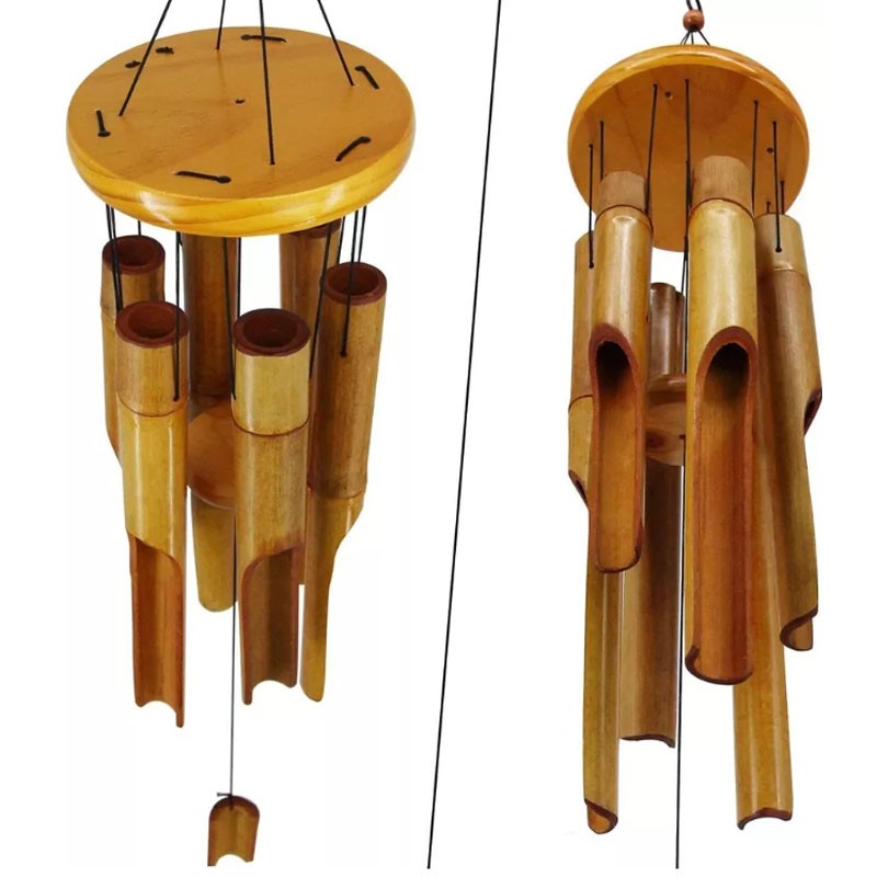 76.2cm Bamboo Wind Chime with Bamboo Tubes & Soothing Sound - Zen Garden Wind Chimes Suitable for Home,, Balcony, Studio Decor - Outdoor/ Wind Chimes for and Meditation Spaces