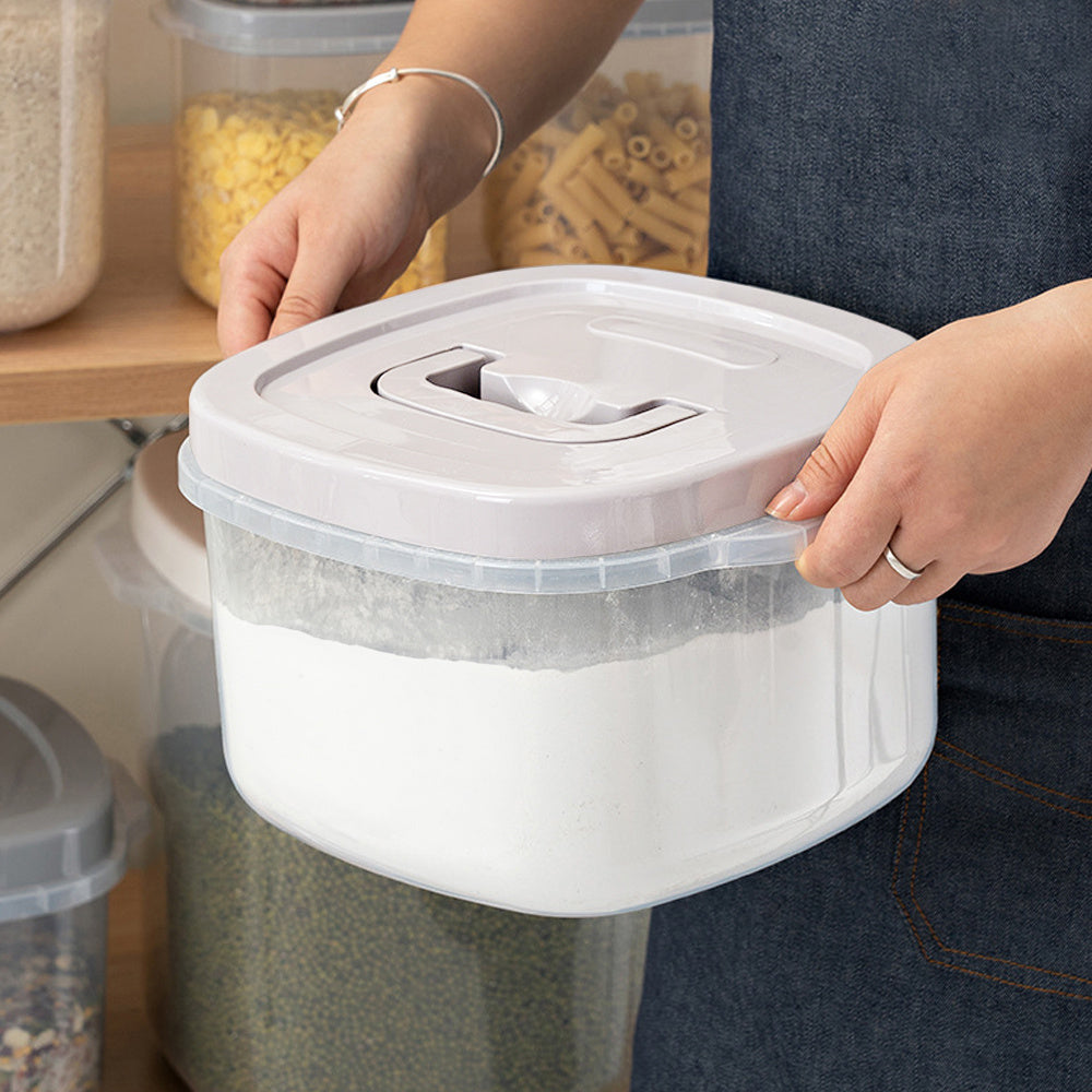 5-10KG Airtight Food Storage Container with Lid and Measuring Cup Plastic Portable Cereal Container for Kitchen, Storage Bin for Rice Beans, Flour, Pet Food