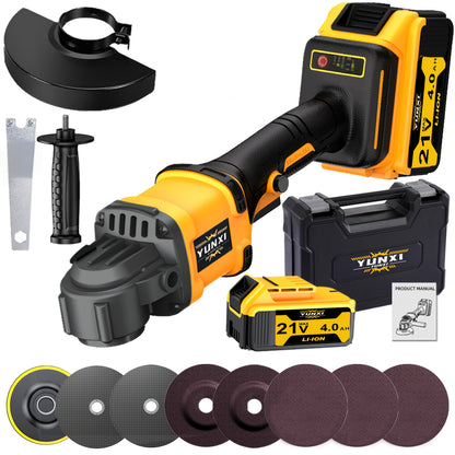 The Grinder Is Equipped with One/Two Lithium-Ion Batteries, Optional Additions Sold Separately, A Fast Charger, And A Cordless Polisher, Complete with A Full Set of Additions, Suitable For, Outdoor, And Gift Use for Men
