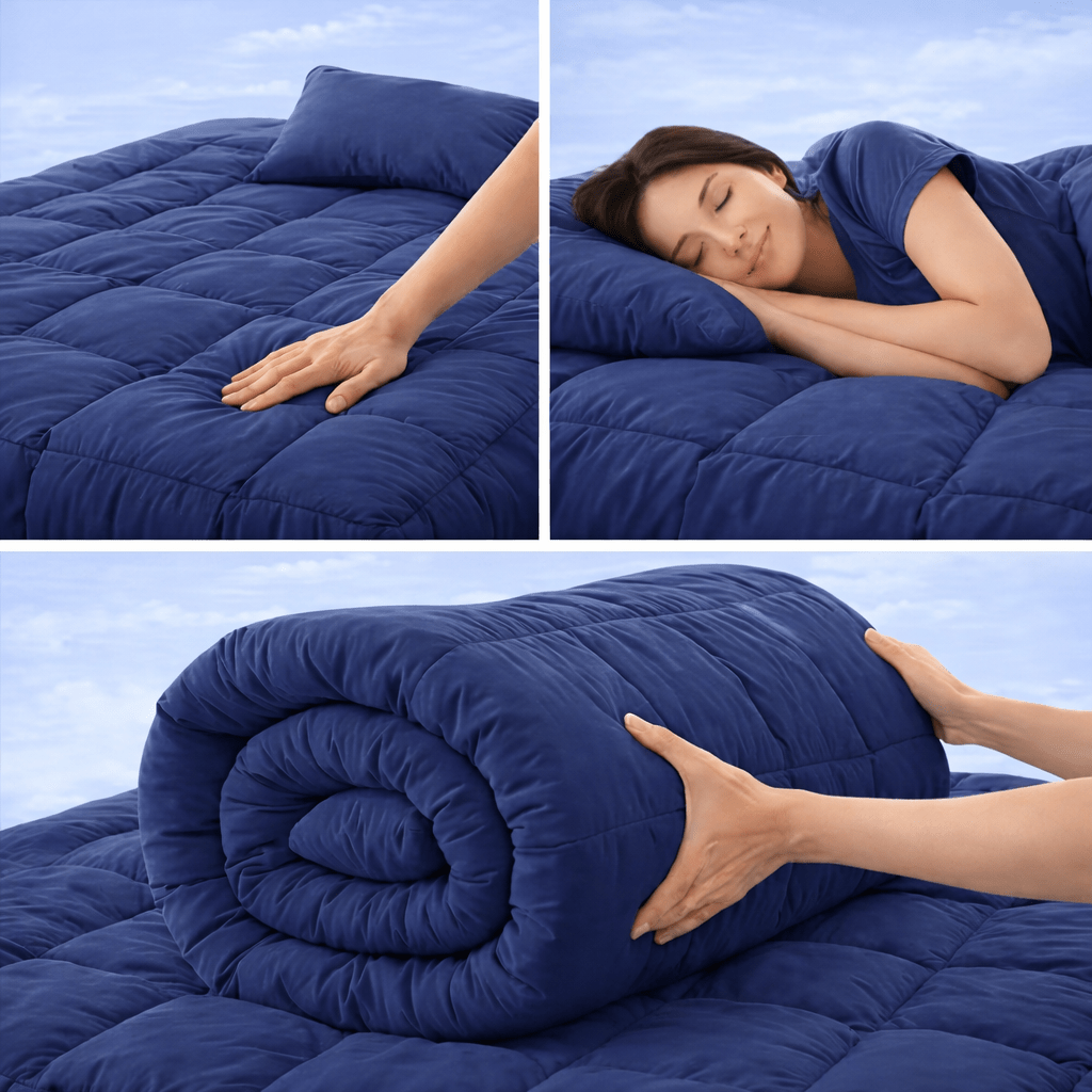 Luxury Mattress Topper 10cm Thickness – Soft Breathable Box Quilted Bed Topper with Corner Straps, No Lumping | Single, Small Double, Double, King & Super King
