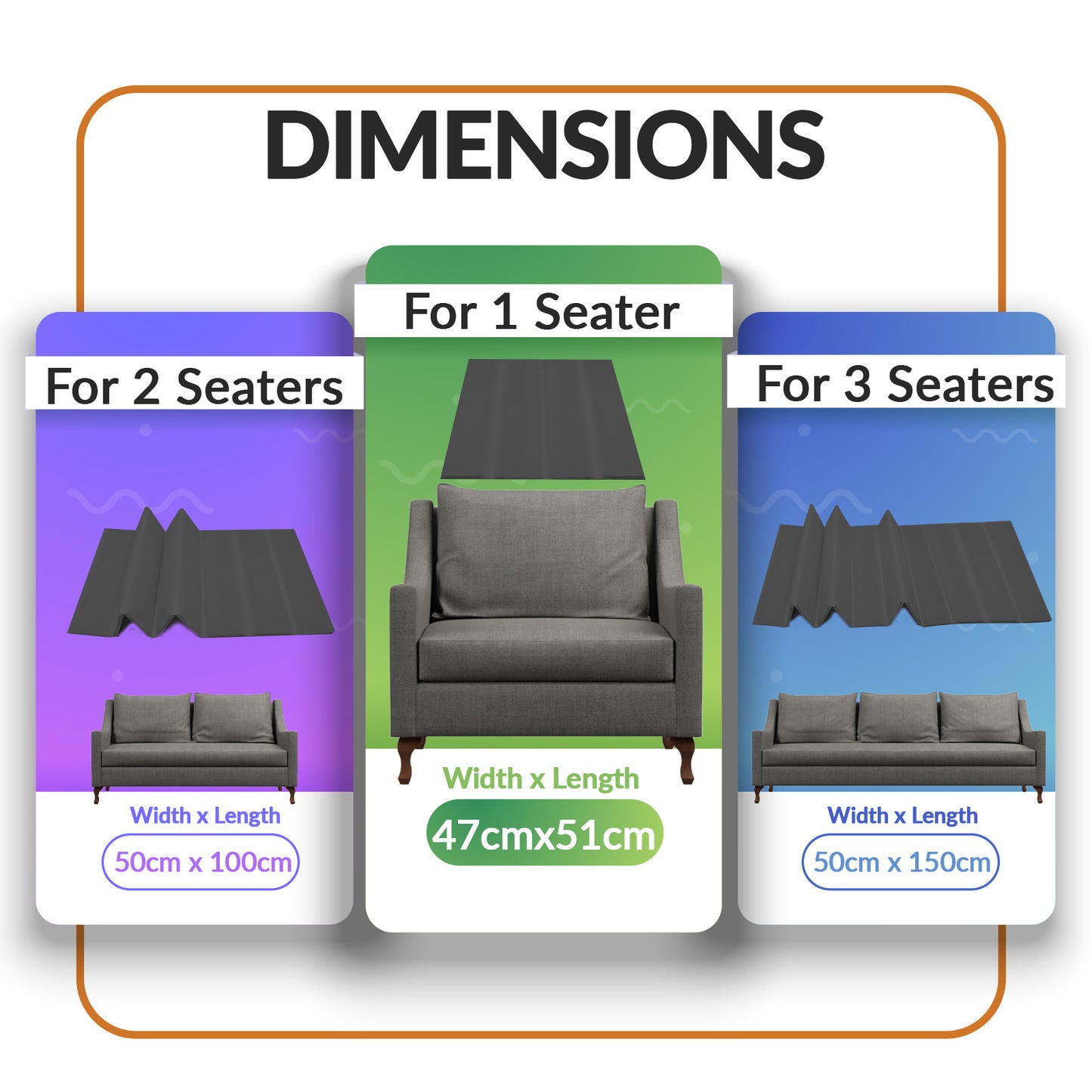 1, 2 & 3 Black Sofa Rejuvenator Boards, Sofa Seat Support Boards, Sofa Saver, Adjustable/Foldable Sagging Sofa Support, BOARD