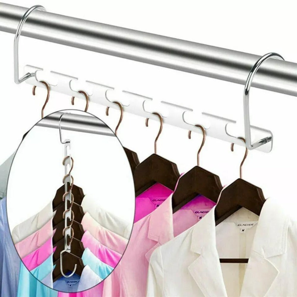 Space Saving Clothes Hangers 6 Pack Heavy Duty Metal Closet Organiser Cascading Hanger Hooks 50kg Wardrobe Storage