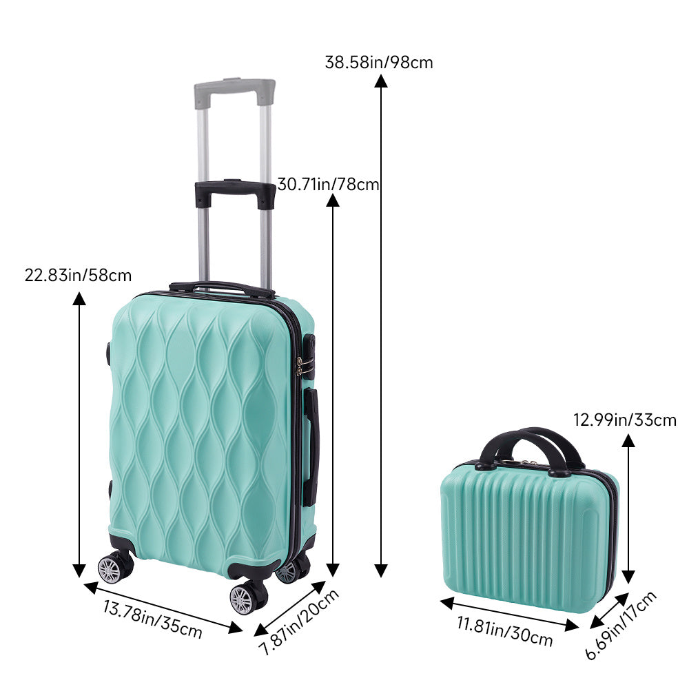 2-Piece Rolling Luggage Set, Travel Suitcase Set with Small Carry-On Case, Versatile Luggage for Daily Travel & Vacation, Sturdy Lightweight Luggage Set with 360° Wheels, Spinner Luggage Set, 20inch+14inch