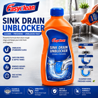 Easyclean Sink & Drain Unblocker – 1 Litre Powerful Pipe & Plughole Cleaner