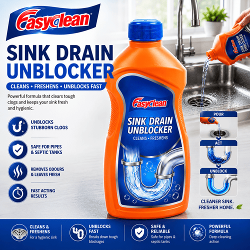 Easyclean Sink & Drain Unblocker – 1 Litre Powerful Pipe & Plughole Cleaner
