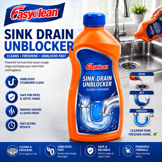 Easyclean Sink & Drain Unblocker – 1 Litre Powerful Pipe & Plughole Cleaner