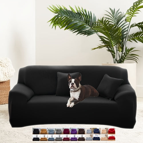 Sofa Cover Fashion Printed High Stretch Elastic Fabric L Shape Sofa Slipcover Couch Cover 1 2 3 4 Seater Polyester Spandex Furniture Protector Cover Include Pillowcase for Living Room Pets Dogs
