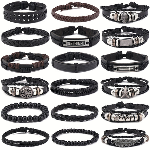 18Pices Men's Vintage Multilayer Alloy Jewelry Party Wear Fashion Street Jewelry Accessories