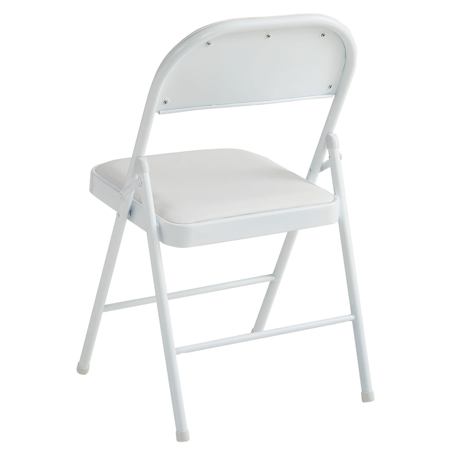 Set of 4 Folding Chairs, Faux Leather Foldable Chairs with Metal Frame and Padded Seat, Easy to Fold and Store for Home, Office, Dining and Reception