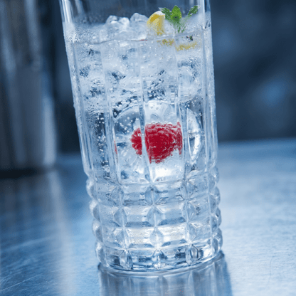 Set of 6 Diamond Pattern Highball Glasses - 280ml (11.8oz) Crystal Clear Drinking Glasses, Elegant Geometric Glassware for Cocktails, Water & Juice, Vintage Style Barware Set