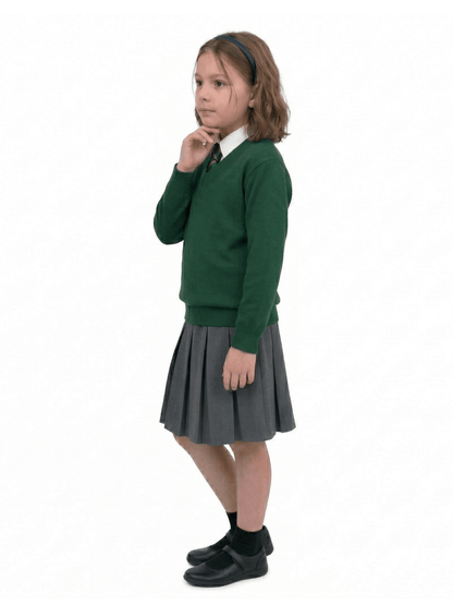 GW CLASSY OUTFIT Boys & Girls V-Neck School Jumper – Kids Unisex Long Sleeve Fleece Uniform Soft & Comfortable Sweatshirt