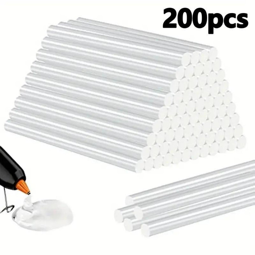 Hot Glue Sticks 200 Pack 7mm x 110mm Clear Transparent Mini Glue Sticks for Glue Gun DIY Crafts Woodworking Home Decor Christmas Halloween