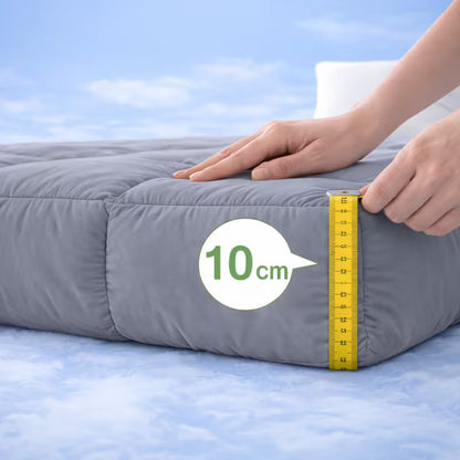 Luxury Mattress Topper 10cm Thickness – Soft Breathable Box Quilted Bed Topper with Corner Straps, No Lumping | Single, Small Double, Double, King & Super King