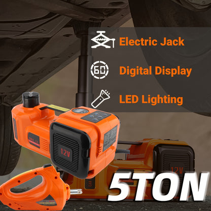 Car Jack Kit 5Ton Hydraulic Car Jack Lift (Lifting Range: 14.99-44.96 cm) for SUV MPV Sedan Truck Change Tires Garage Repair