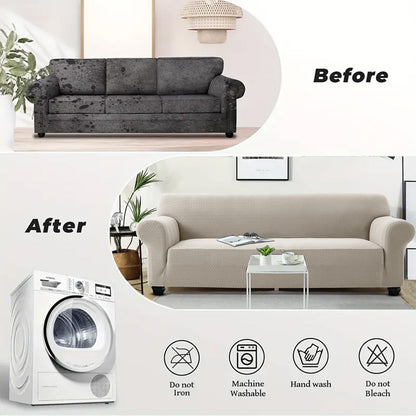1pc Stretchable Spandex Elastic Sofa Cover – 1, 2, 3 Seater Polyester Spandex Furniture Protector, Anti-Slip Grip & Pet-Friendly, Machine Washable, Perfect for Living Room & Home Decoration