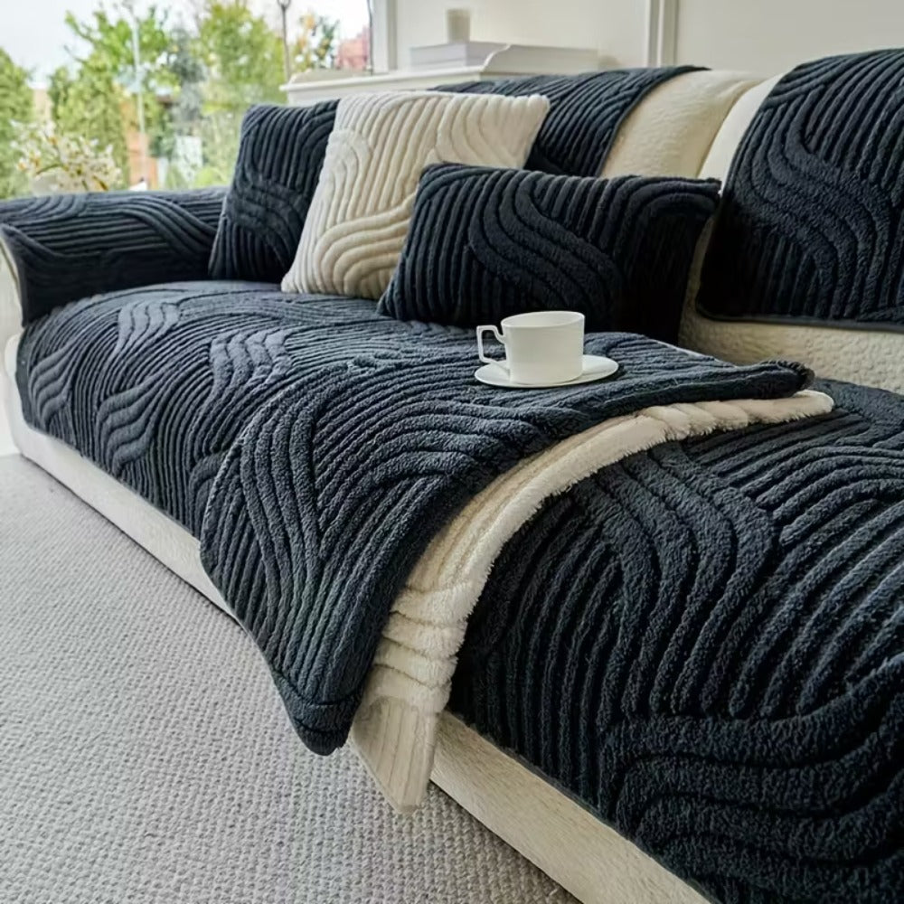 1pc Bohemian Style Soft Plush Sofa Cover, Pet-Friendly Non-Slip Couch Protector Covers, Machine Washable Polyester, All-Season Comfort for Living Room, Bedroom, Office Decor, Sectional Sofa Cover| Warm Home Decor| Machine Washable Furniture Protector Cove