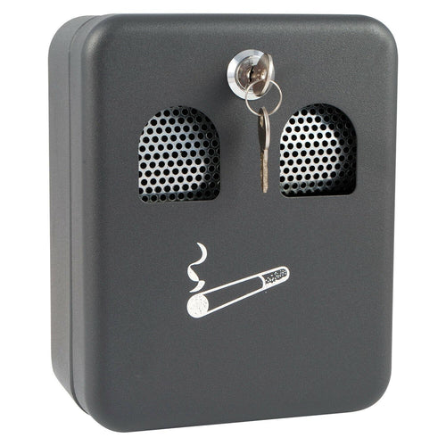 Wall Mounted Cigarette Ashtray Ash Bin | Solid Steel Construction | Removable Box And Secure Lock With 2 Keys | Scratch And Weather Resistant | SIZE - L160mm x W90mm x H200mm