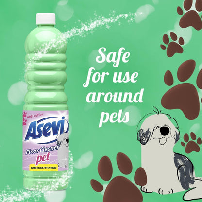 Asevi Floor Cleaner 7 Piece Spanish Cleaning Products Bundle, Concentrated Floor Cleaner Dirt Remover, Multi Surface Cleaner for Home Office Bathroom Toilet Kitchen Any Room, Fresh Scent 1L Each