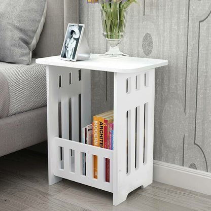 Small Side Table Side End Coffee Table Beside lamp Stand Nightstand Storage Shelf for Living Room Bedroom Bathroom Office Hallway White