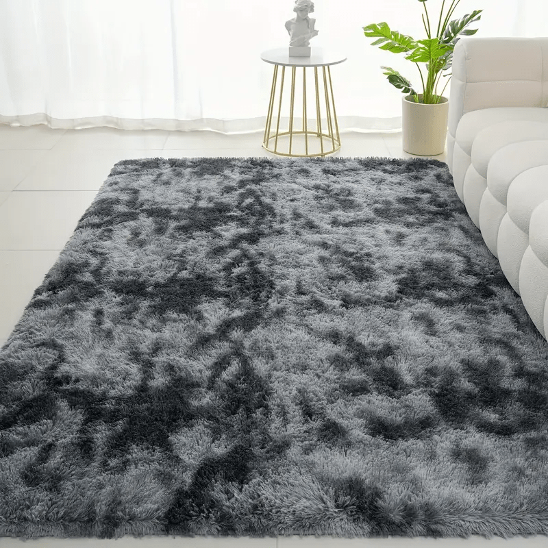 1pc Extra Large 230x160cm (7.5x5.2ft) Shaggy Mat - Plush Fluffy Mat with Anti-Slip Backing, Machine Washable Soft Floor Mat for Living Room, Bedroom, Home - Dark Grey Luxury Area Mat