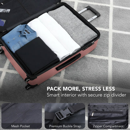 28 Inch Large Suitcase Lightweight ABS Hard Shell with TSA Lock & 4 Spinner Wheels - 75x49x29cm Check-In Luggage, Water-Resistant, UK Stock