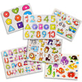 Wooden Toddler Learning Puzzles - 6-Piece Activity Set - main product view 1