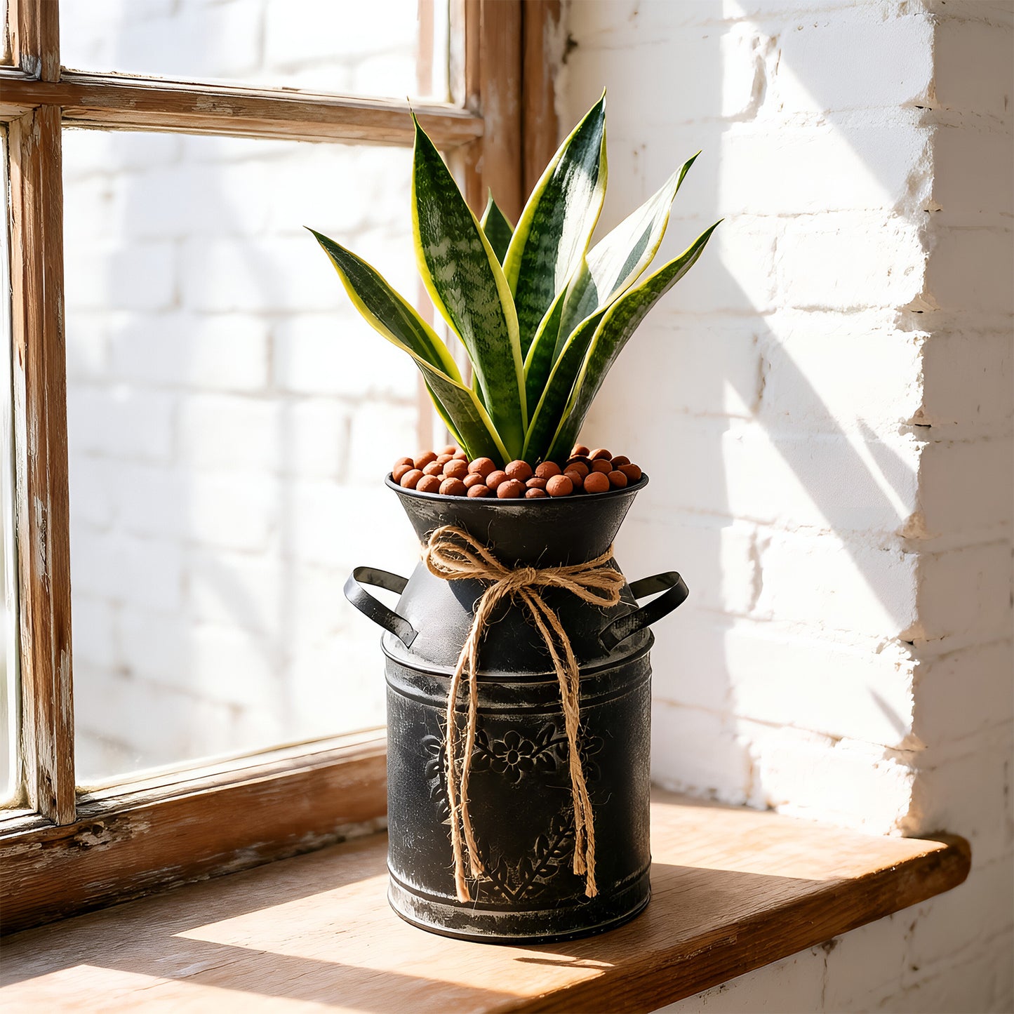 Rustic Metal Pitcher Vase with Heart Cut-Out Detail - alternate view 26