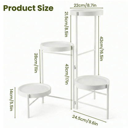 Metal Plant Stand with - Floor-Standing Indoor/Outdoor Shelf, Layered Flower Pot Display for Succulents, Herbs, Potted Plants - Sturdy Iron Shelf with - for Living Room, Balcony, - Modern & traditional Decor, -Free