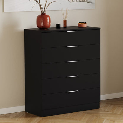 Vida Designs Trega 5 Drawer Chest Of Drawers Space-Saving Storage Smooth Glide Drawers Bedroom Furniture
