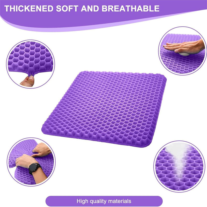 Gel Seat Cushion, Breathable Honeycomb Design Egg Gel Cushion, 3Rd Generation Upgraded Double Thick Egg Gel Cushion for Pressure, Breathable Wheelchair Chair Pads for Car Seat Office Chair, Best Gifts