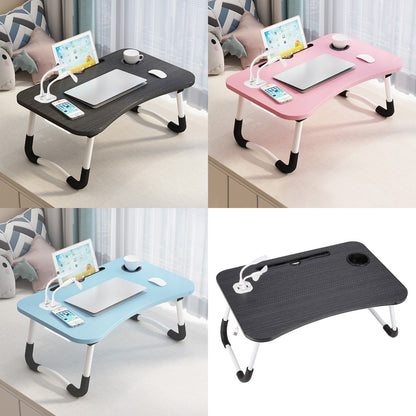 1pc Portable Laptop Desk with Cup Holder & Tablet Slot - Adjustable Bed Tray Table for Work/Eating, Foldable Sofa Desk for Living Room/Bedroom, 23.62×15.75×10.24inch