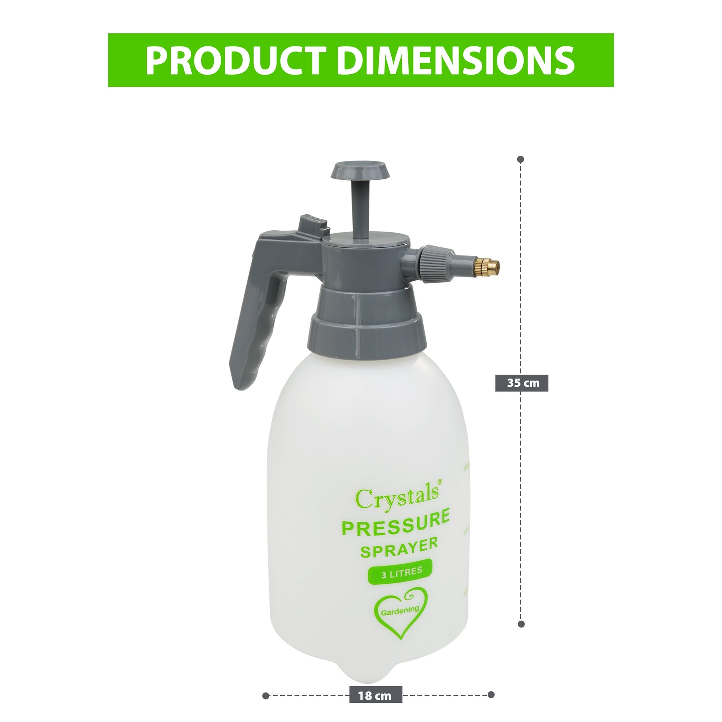 3L Pressure Spray Bottle – Handheld Garden Sprayer with Adjustable Nozzle, Manual Pump Action for Weed Killer, Fertiliser, Cleaning – Heavy Duty Portable Chemical Sprayer for Outdoor Use