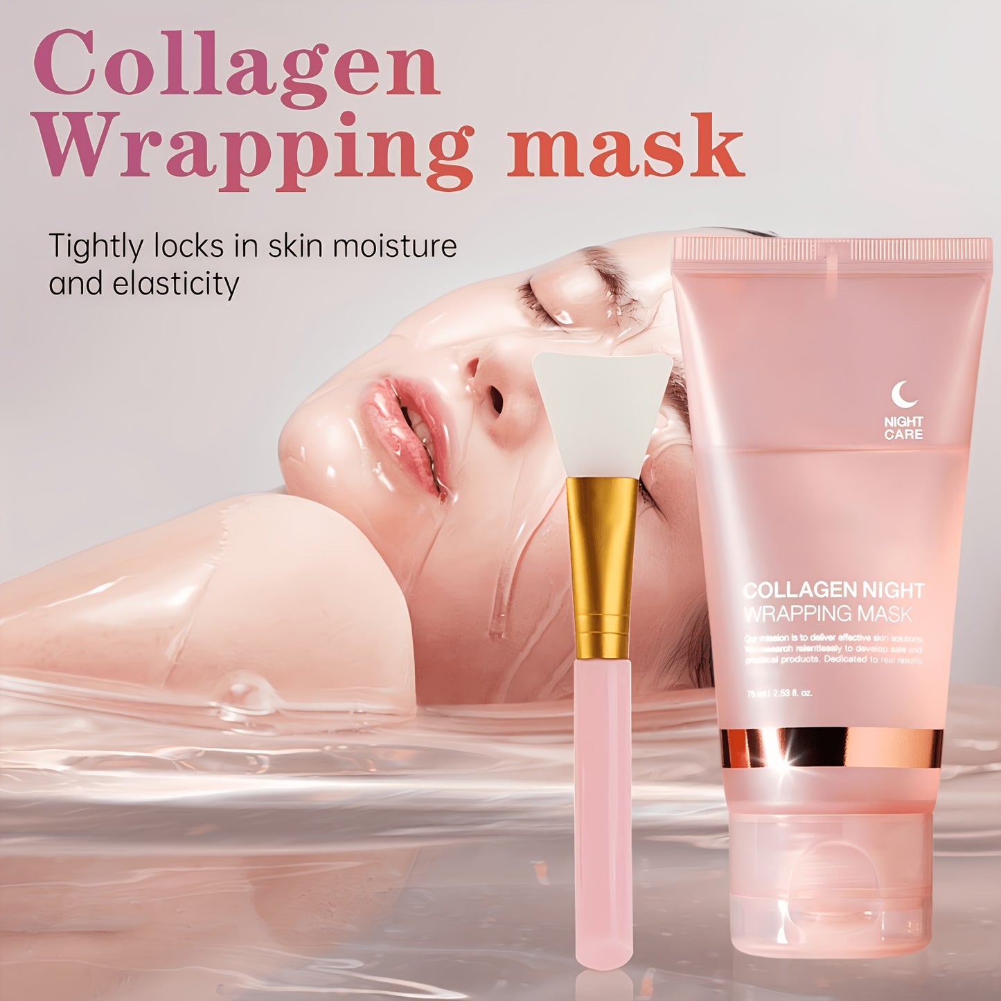Collagen Mask Night Nourishing Mask Deeply Moisturizing And Firming, Moisturizing And Hydrating, Alcohol-Free, Suitable for All Skin Types, Contains Hyaluronic Acid And Niacinamide
