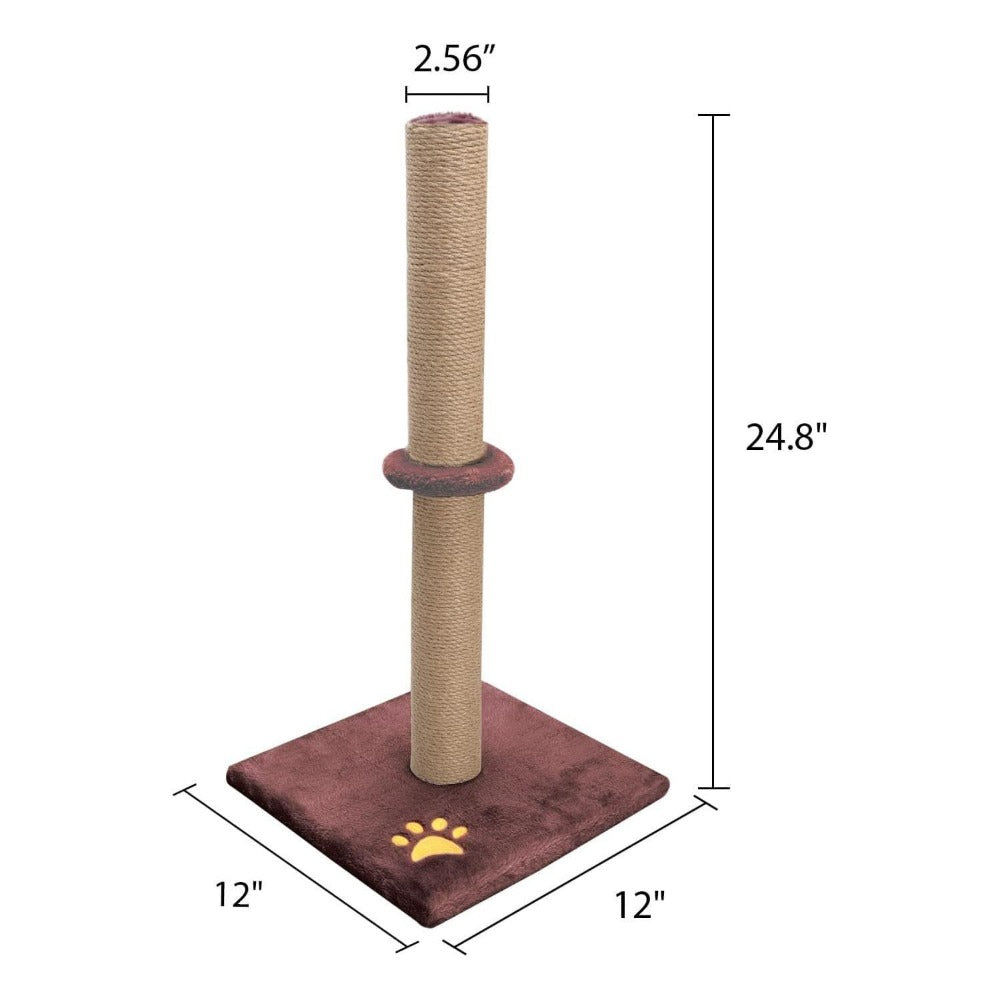 Cat Scratching Post 62cm Tall Sisal Pole Scratcher – Sturdy Cat Furniture for Indoor Cats, Protects Furniture, 3 Colours