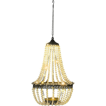 Taylor & Brown 28" Tall Hanging Solar Powered Acrylic Crystal Chandelier Light Lantern Modern Outdoor Garden Meadow with 30 Cool White LED Lights for Yard, Patio and Gazebo Decorations