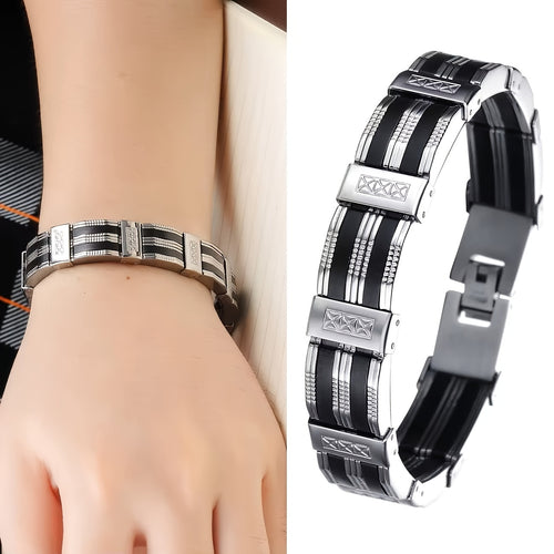 European and American Style Jewelry, Fashionable New Men's 304 Stainless Steel Bracelet, Student-style Gift