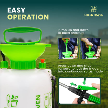 1pc 8L Pump Pressure Sprayer – Manual Garden Water Spray Bottle with Adjustable Shoulder Strap – High Pressure Sprayer for Plants, Lawn Care, Weed Control & Household Cleaning