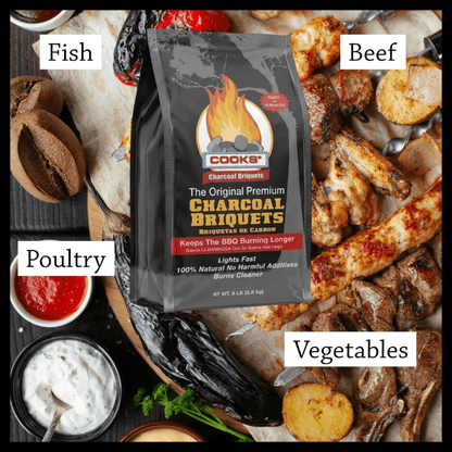 2 BAGS Log Barn Cooks Premium Charcoal Briquettes 7.2kg (2 x 3.6kg) - Long-Lasting BBQ Fuel for Consistent Heat | Ideal for Smoking, Barbecues & Outdoor Cooking