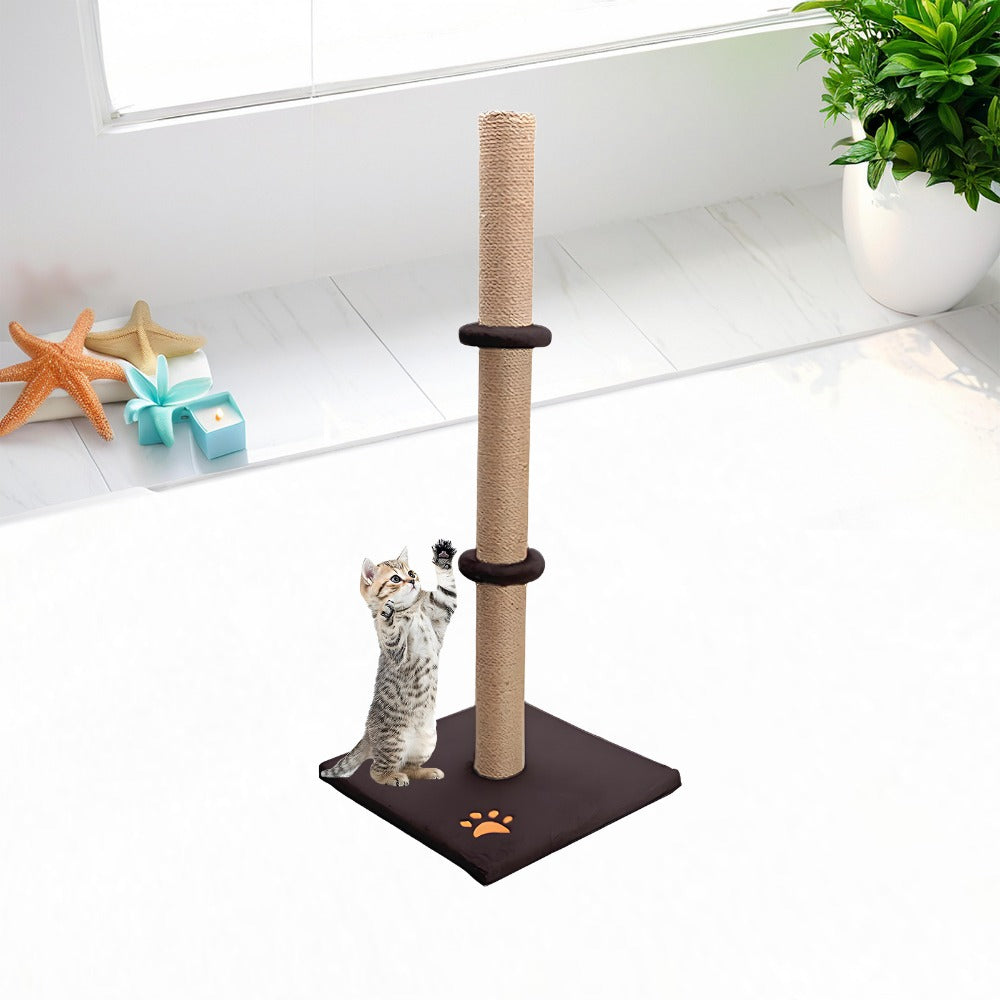 Cat Scratching Post 89 Cm Vertical Cat Tree For Pet Cats Climbing Frame With Soft Plush Carpet-Covered Base And Sisal Pole For Pet Cats