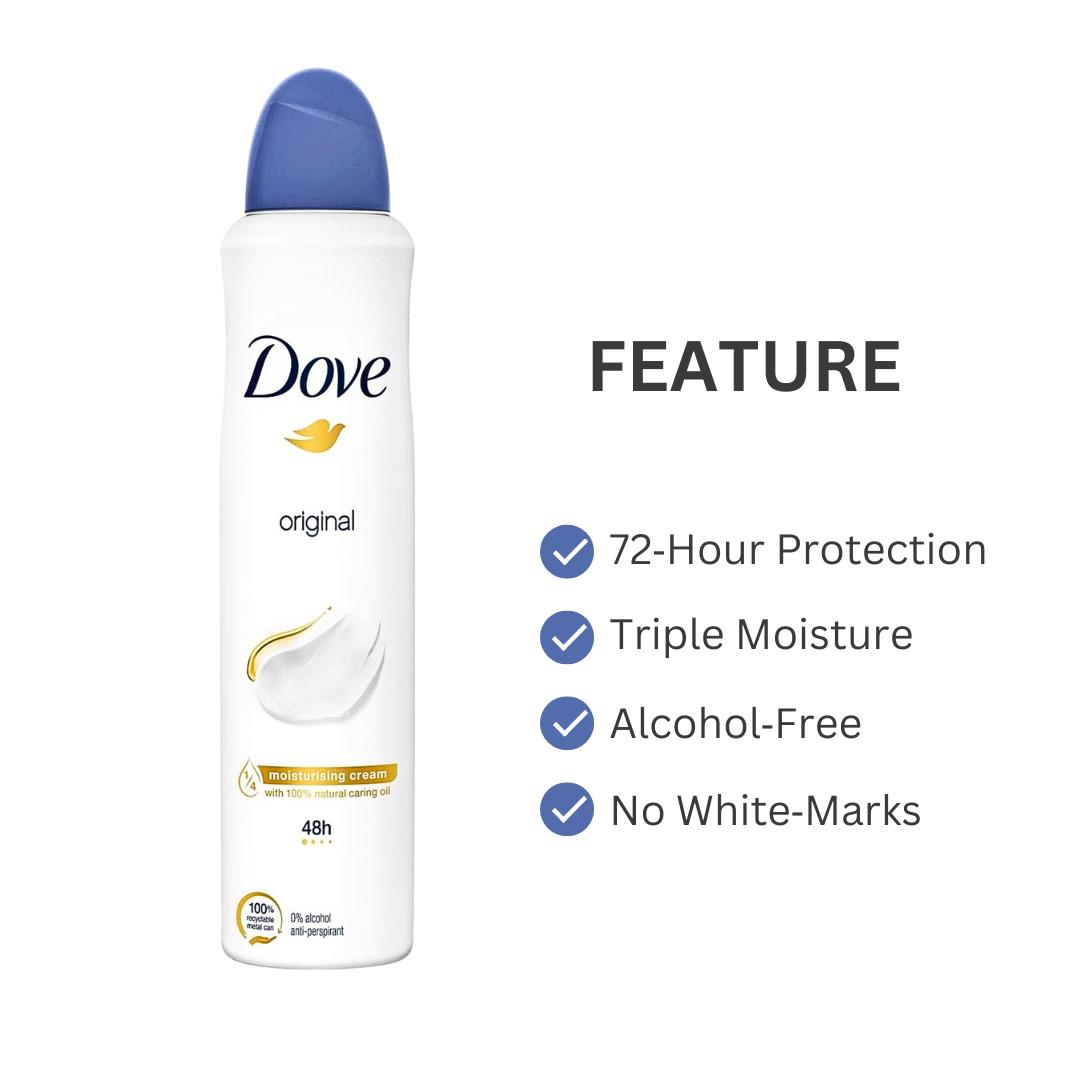 Pack of - 3 Dove Original Antiperspirant Deodorant Spray 250ml