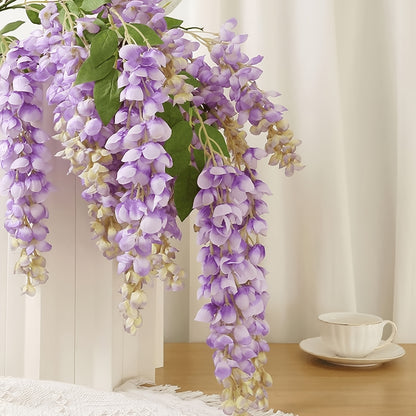 Set of 3 Faux Wisteria Hanging Flower Garlands for Decorating Homes, Gardens, Outdoor Events, Weddings, And Parties