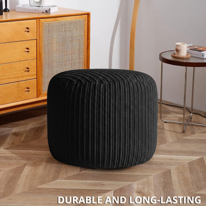 Jumbo Cord Footstool Pouffe, Round Shape Corduroy Bean Bag Ottoman Footrest for Lounge & Bedroom, Durable & Stylish Ergonomic Design