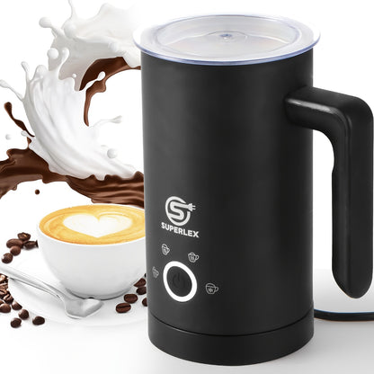 SUPERLEX Electric Automatic Milk Frother 4-In-1 Function, Milk Steamer Heater for Hot Cold Chocolate Latte Cappuccino Macchiato Warmer