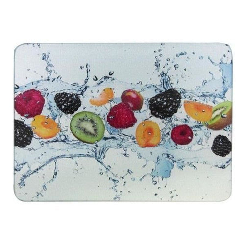 Fruit Splash Glass Chopping Cutting Board 38X28 CM Kitchen Knives Stylish Peace