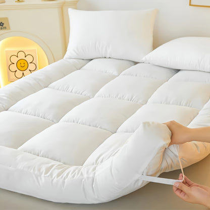 10cm Hotel Quality Mattress Topper 4 Inch Deep Filling, Super Soft with Elasticated Straps In Single, Small Double (4ft), Double, King, Super King UK Bed Size, Local Warehouse