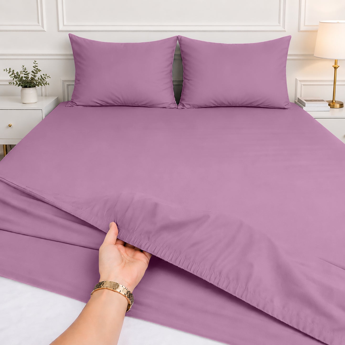 1pc 40CM Extra Deep Fitted Sheet – Soft Comfortable Microfiber Bed Sheet, Durable & Breathable Fabric, All Around Elastic, Wrinkle Resistant, Machine Washable Sheet for Home Bedroom