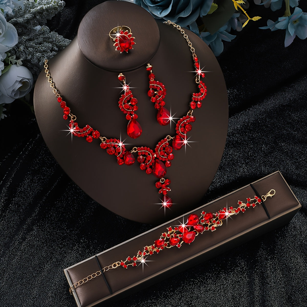 Middle Eastern Hot Selling Exaggerated Necklace Earrings Jewelry Set Fashionable Vintage Luxury Wedding Accessories