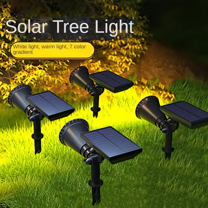 Solar Landscape Lights, 18 LED Outdoor Spotlights, Three Levels Of Dimming + IP44, Easter Smart Light Control Automatic Night Lighting, Suitable for Garden, Lawn, Flower Bed And Advertising Board Lighting, As Well As Landscape Trees.