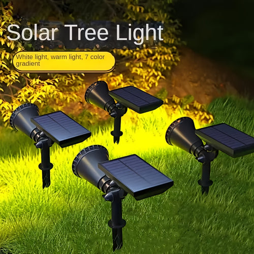 Solar Landscape Lights, 18 LED Outdoor Spotlights, Three Levels Of Dimming + IP44, Easter Smart Light Control Automatic Night Lighting, Suitable for Garden, Lawn, Flower Bed And Advertising Board Lighting, As Well As Landscape Trees.